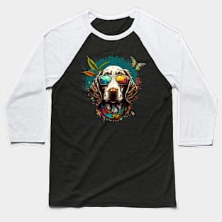 Pointer dog hippie Baseball T-Shirt